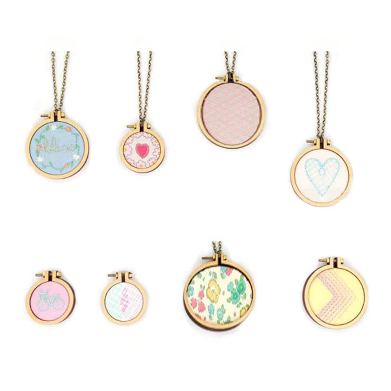 Mini StitchHoops – Kleine Holzrahmen für Stickschmuck, Anhänger & kreative Deko