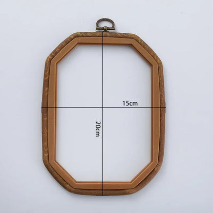 Imitated Wood Round,Oval Different Size Decorative Cross Stitch Hoop Ring Frame Embroidery Frame Circle Hanging Arts Ornament