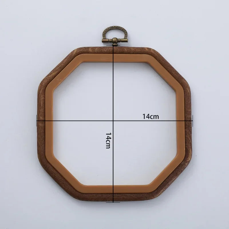 Imitated Wood Round,Oval Different Size Decorative Cross Stitch Hoop Ring Frame Embroidery Frame Circle Hanging Arts Ornament