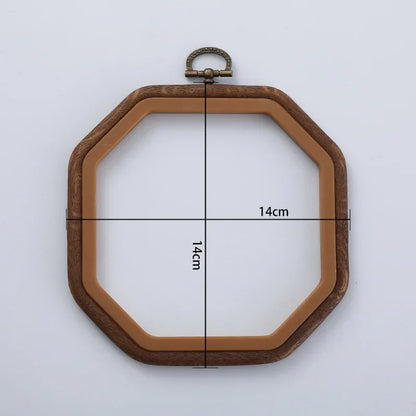 Imitated Wood Round,Oval Different Size Decorative Cross Stitch Hoop Ring Frame Embroidery Frame Circle Hanging Arts Ornament