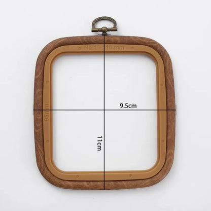 Imitated Wood Round,Oval Different Size Decorative Cross Stitch Hoop Ring Frame Embroidery Frame Circle Hanging Arts Ornament