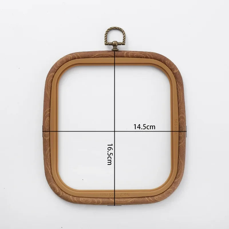 Imitated Wood Round,Oval Different Size Decorative Cross Stitch Hoop Ring Frame Embroidery Frame Circle Hanging Arts Ornament