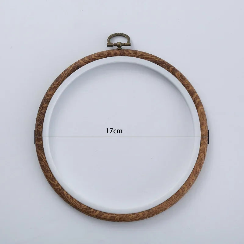 Imitated Wood Round,Oval Different Size Decorative Cross Stitch Hoop Ring Frame Embroidery Frame Circle Hanging Arts Ornament