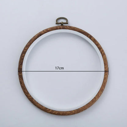 Imitated Wood Round,Oval Different Size Decorative Cross Stitch Hoop Ring Frame Embroidery Frame Circle Hanging Arts Ornament