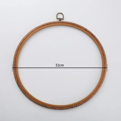 Imitated Wood Round,Oval Different Size Decorative Cross Stitch Hoop Ring Frame Embroidery Frame Circle Hanging Arts Ornament