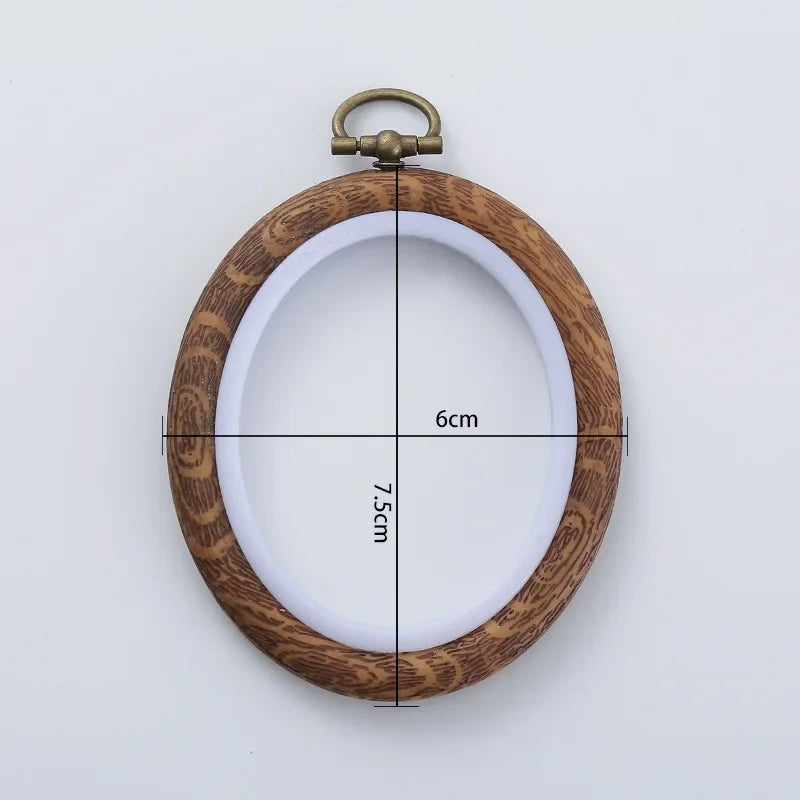 Imitated Wood Round,Oval Different Size Decorative Cross Stitch Hoop Ring Frame Embroidery Frame Circle Hanging Arts Ornament