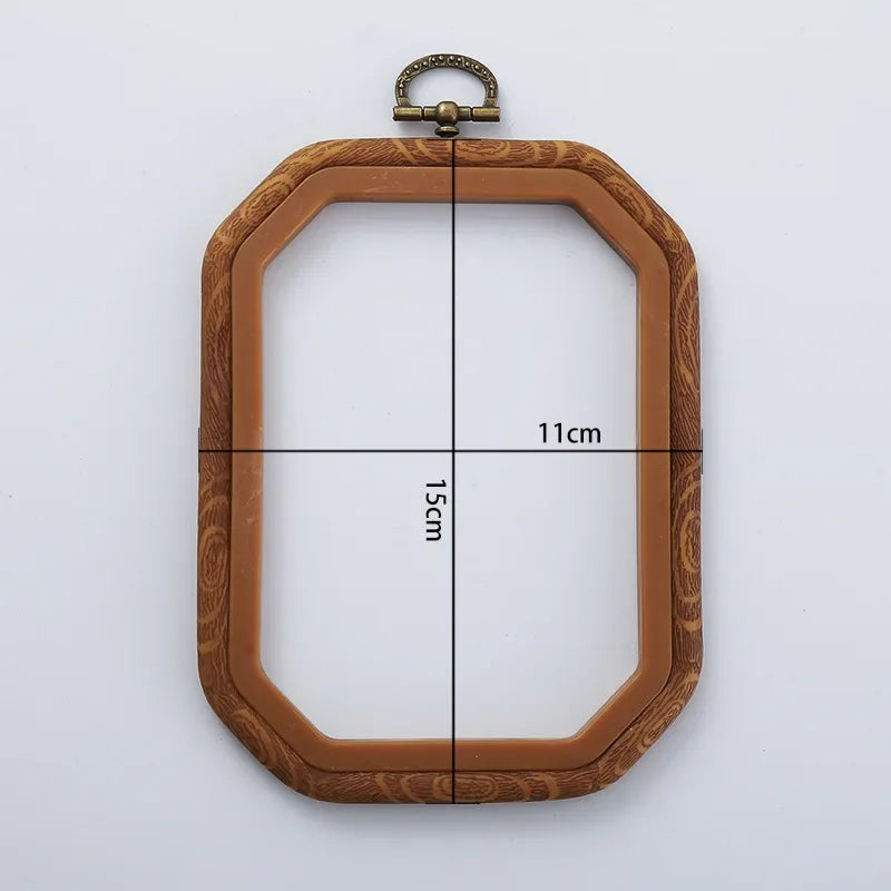 Imitated Wood Round,Oval Different Size Decorative Cross Stitch Hoop Ring Frame Embroidery Frame Circle Hanging Arts Ornament