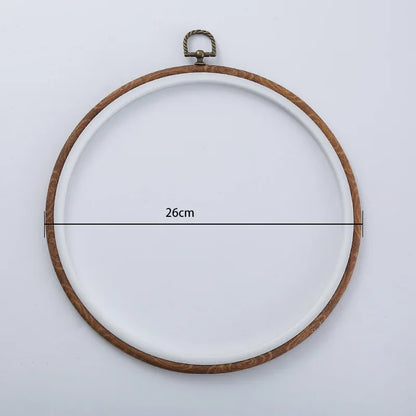 Imitated Wood Round,Oval Different Size Decorative Cross Stitch Hoop Ring Frame Embroidery Frame Circle Hanging Arts Ornament