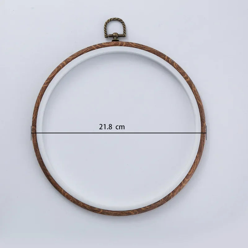 Imitated Wood Round,Oval Different Size Decorative Cross Stitch Hoop Ring Frame Embroidery Frame Circle Hanging Arts Ornament