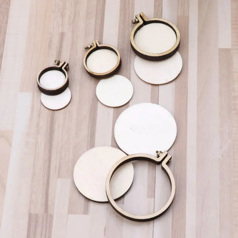 DIY Wooden Cross Stitch Hoop Mini Ring Embroidery Circle Sewing Kit Frame Craft