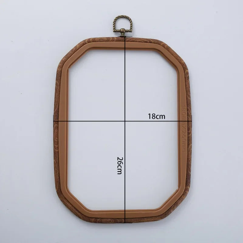 Imitated Wood Round,Oval Different Size Decorative Cross Stitch Hoop Ring Frame Embroidery Frame Circle Hanging Arts Ornament