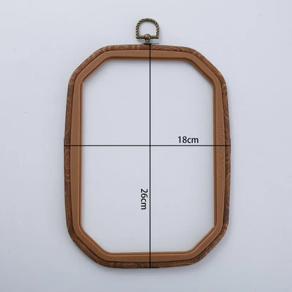 Imitated Wood Round,Oval Different Size Decorative Cross Stitch Hoop Ring Frame Embroidery Frame Circle Hanging Arts Ornament