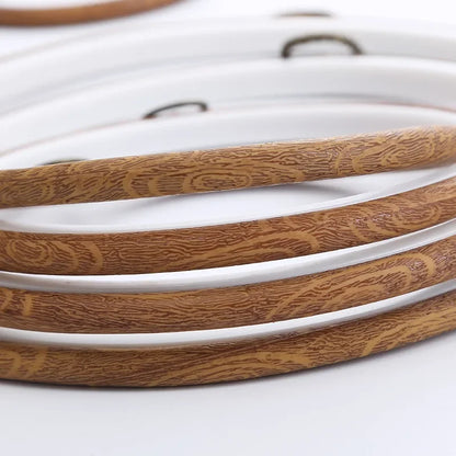 Imitated Wood Round,Oval Different Size Decorative Cross Stitch Hoop Ring Frame Embroidery Frame Circle Hanging Arts Ornament