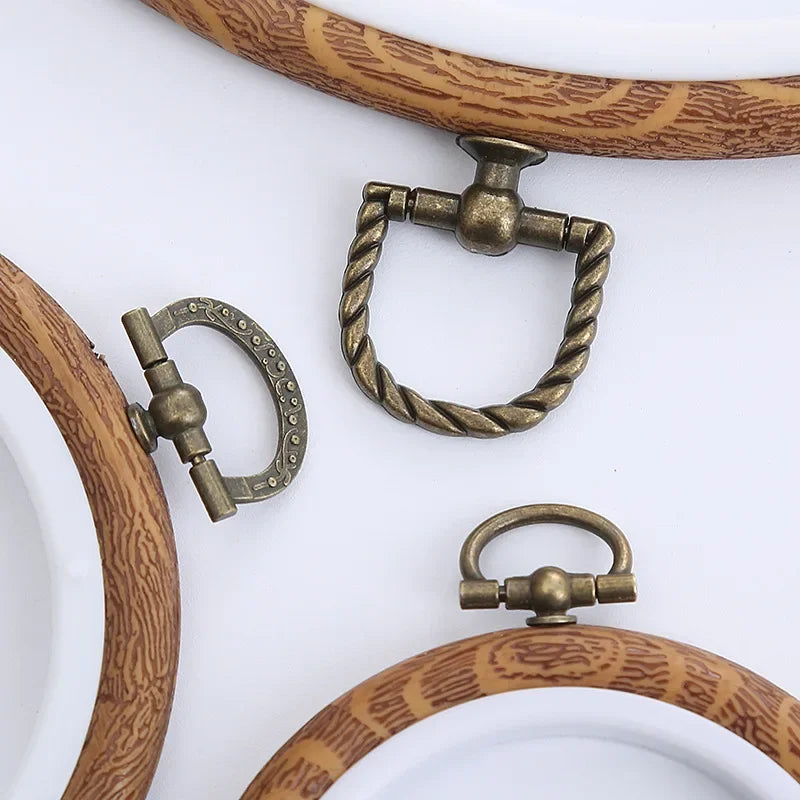 Imitated Wood Round,Oval Different Size Decorative Cross Stitch Hoop Ring Frame Embroidery Frame Circle Hanging Arts Ornament