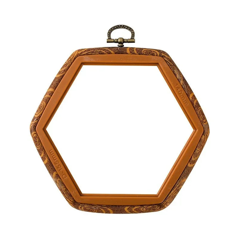Imitated Wood Round,Oval Different Size Decorative Cross Stitch Hoop Ring Frame Embroidery Frame Circle Hanging Arts Ornament