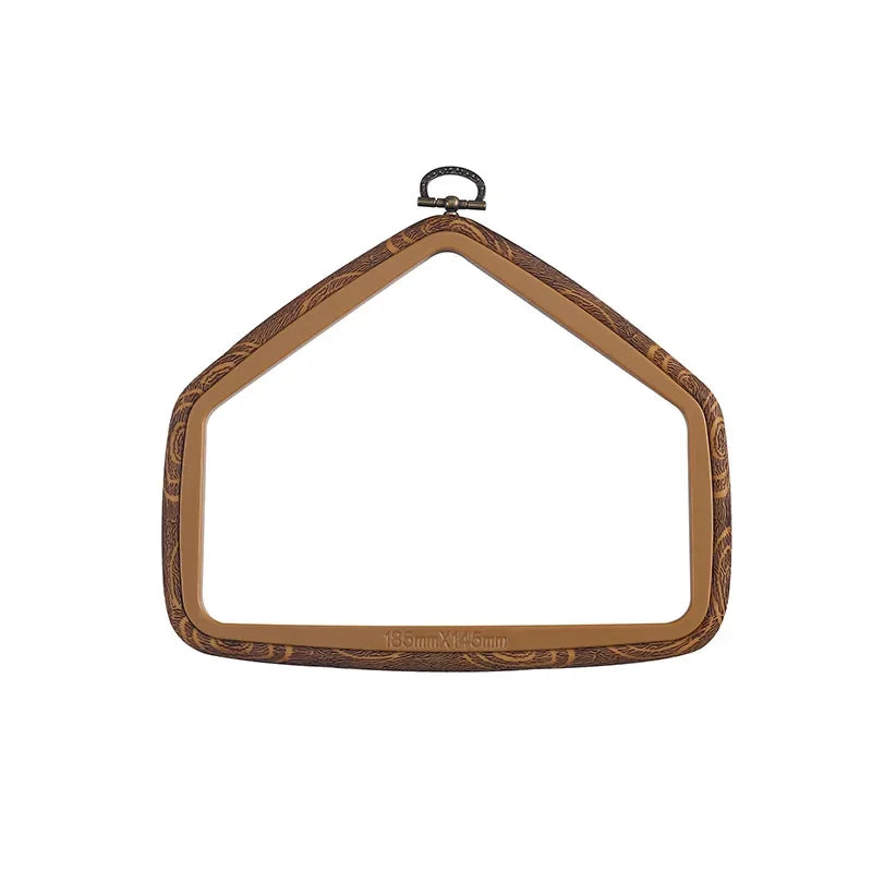 Imitated Wood Round,Oval Different Size Decorative Cross Stitch Hoop Ring Frame Embroidery Frame Circle Hanging Arts Ornament