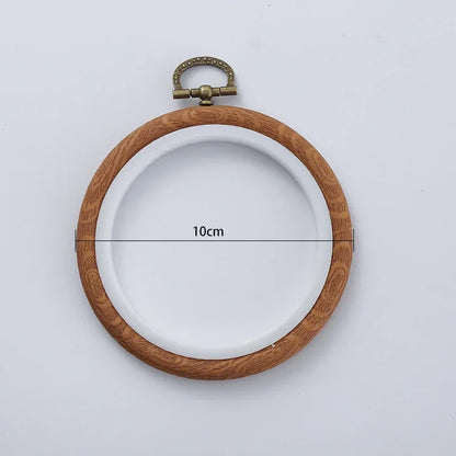 Imitated Wood Round,Oval Different Size Decorative Cross Stitch Hoop Ring Frame Embroidery Frame Circle Hanging Arts Ornament