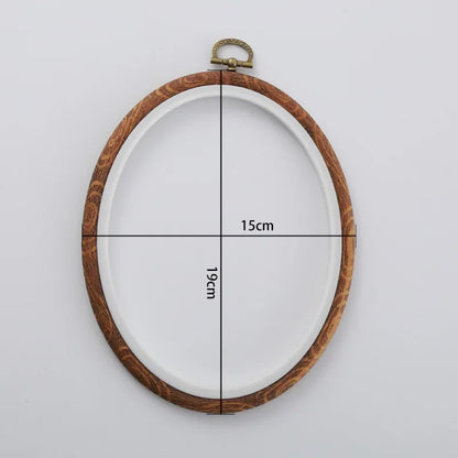 Imitated Wood Round,Oval Different Size Decorative Cross Stitch Hoop Ring Frame Embroidery Frame Circle Hanging Arts Ornament